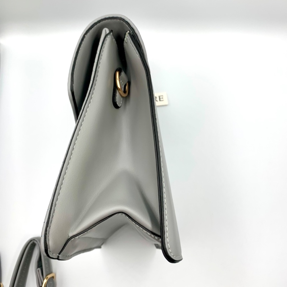 Cashmere Grey gold-tone chain top handle quilted satchel crossbody shoulder bag - Picture 3 of 15